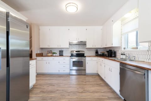 Dance in the spacious kitchen while whipping up your favorite meal. Everything is fully equipped for your needs!