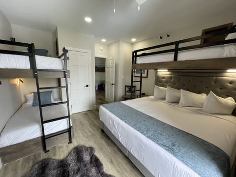 Bedroom 1: XL Twin over King, and Twin over Twin. Bunk Nooks with light and USB