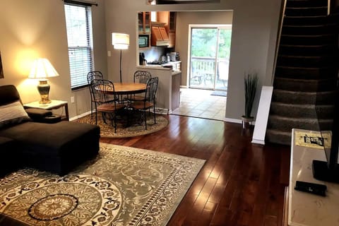 The main floor features an open floor plan