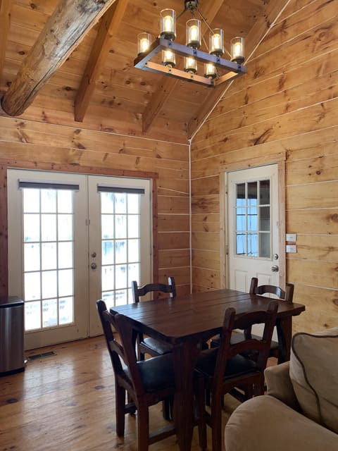 Dining area: 4 person table with 2-3 additional chairs if you want to get cozy!