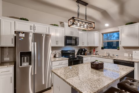A nice welcome basket with little treats and bottled water. 

