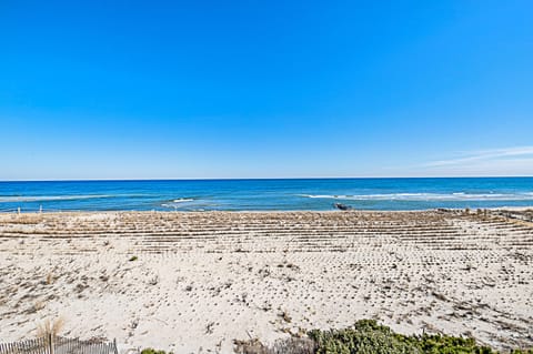 On the beach, sun loungers