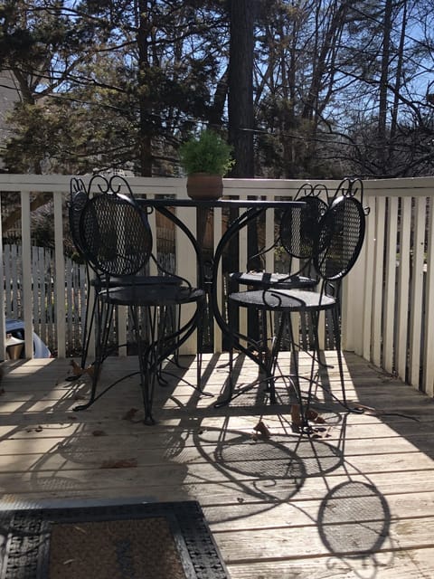 Enjoy coffee or dinner on your private bistro table