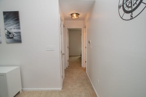 Hallway from living room to guest bedrooms. 