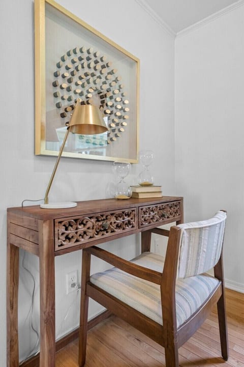 Our desk area is the perfect spot to catch up on a few emails.