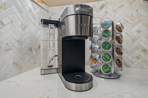 Our Keurig station is fully stocked with k-cups for your stay!