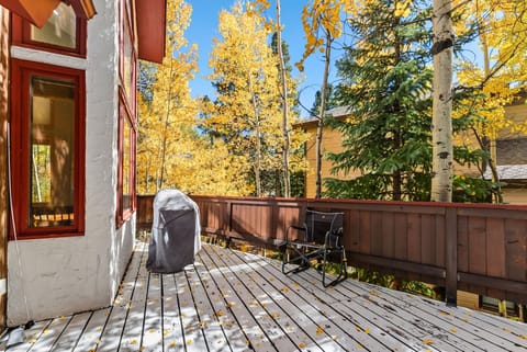 Wraparound deck: Gas grill, 6-person dining table