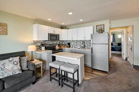 The kitchen comes fully stocked for cooking meals