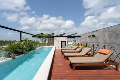 Outdoor pool, a rooftop pool