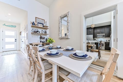 The connecting door between the units can be left open to bring everyone together.