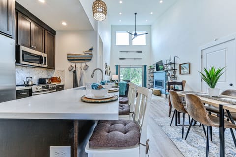 Shorely Blessed boasts soaring 22ft ceilings with windows that look out on the Grand Canal