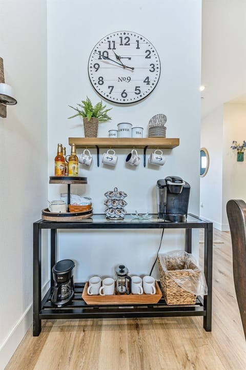 Get your mornings started right!  K cup coffee maker, drip coffee maker, French Press and all of the add ons are available.  