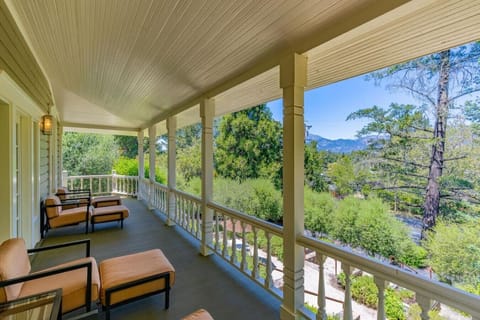 Enjoy the beautiful mountain landscape right from the patio.