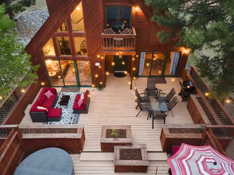 Private Patio with outdoor dining, seating and hot tub