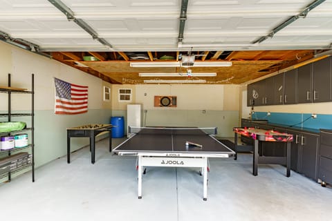 Enjoy the game room/garage: ping pong air hockey, foosball, and darts! 
