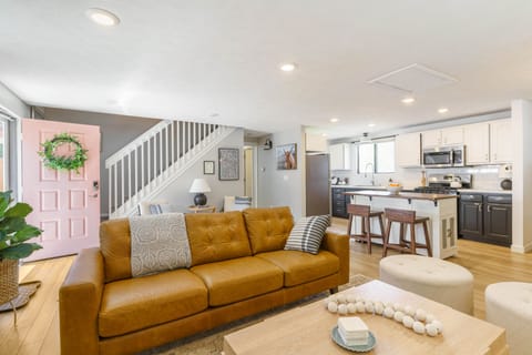 Open concepts living room,  kitchen, and dining area on main floor