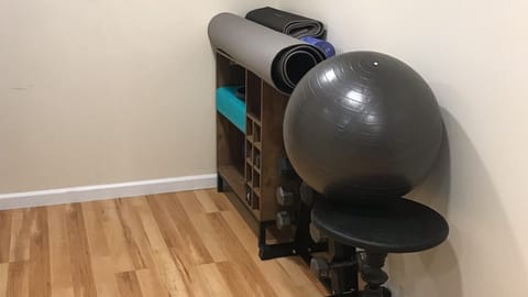 Exercise equipment in basement