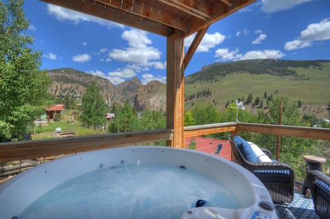 Private hot tub and second level deck. Unmatched views of town.