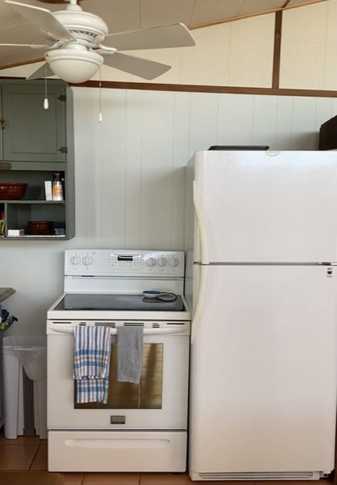 Fridge, oven, stovetop, coffee/tea maker