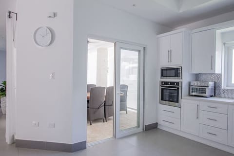 View of outdoor patio from the kitchen