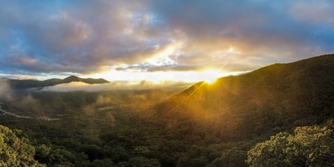 Drone footage 100 ft above the cabin itself.