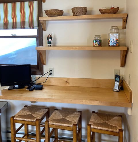 Small counter area for extra seating or prepping for a meal