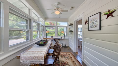 Dining Table folds out to seat more.
