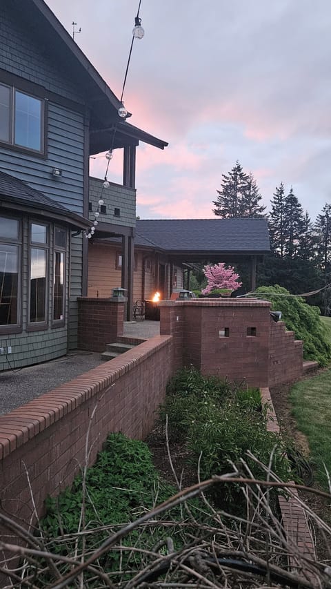 reverse sunset on the back porch