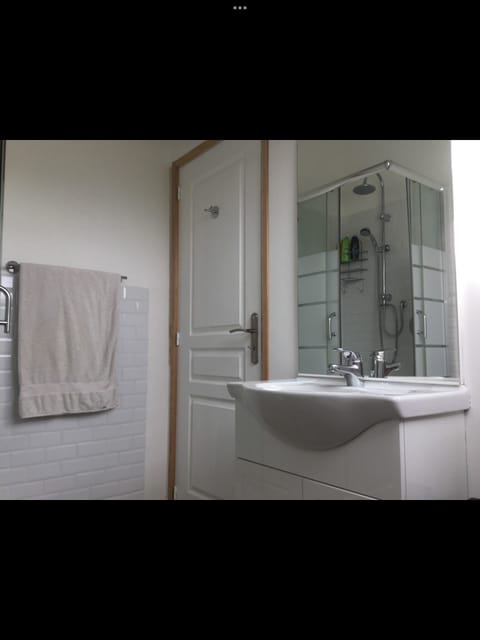 Combined shower/tub, hair dryer, bidet, towels