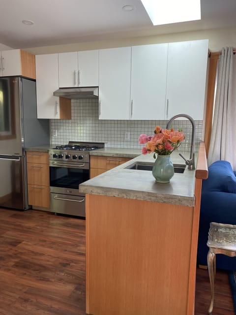 The fully functional kitchen.