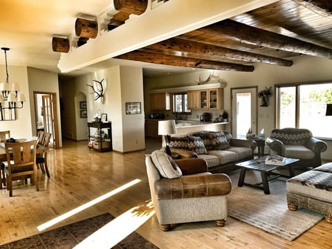 Large open concept living, dinning and kitchen.