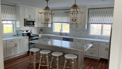 Kitchen with granite and marble countertops