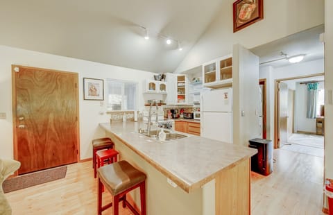 Enjoy the large kitchen where you can prepare a meal before you go about your day