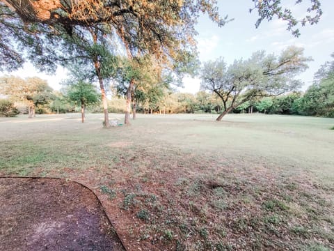large fenced backyard, approximately two acres fenced yard 