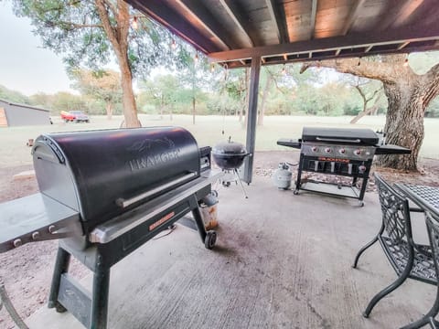 Traeger Timberline 1300, charcoal grill, and Blackstone flattop grill 