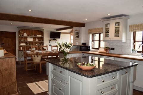Spacious country kitchen with large island