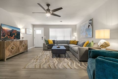 Spacious hangout space — perfect for relaxing after a day on the trails. 