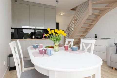 Kitchenette with dining table. 