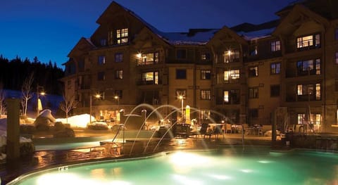 Outdoor pools in the evening