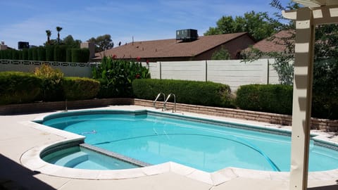 Pool in backyard 