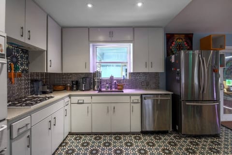 A cooks kitchen loaded with everything you need to prepare your own meals. Fully stocked!