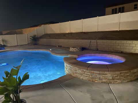 Pool & Spa view at night
