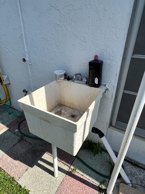 Combined shower/tub, hair dryer, towels, soap