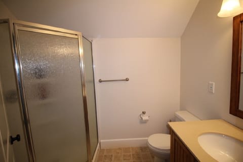 Combined shower/tub, hair dryer