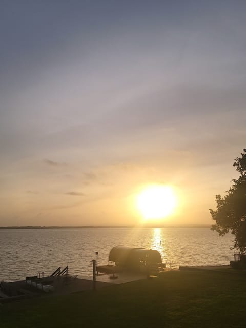 Sunrises are gorgeous here on the widest part of Lake Conroe. 