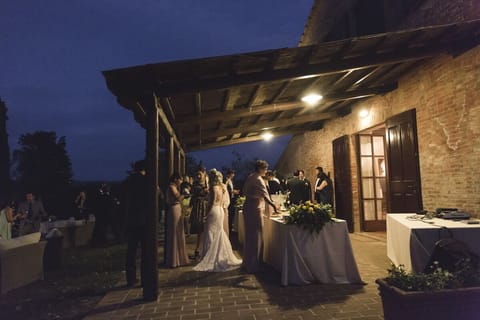 Outdoor banquet area