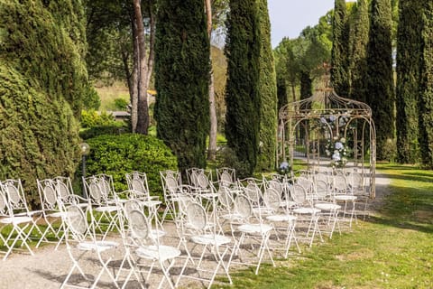 Outdoor banquet area