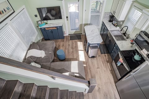 Kitchen open to living room