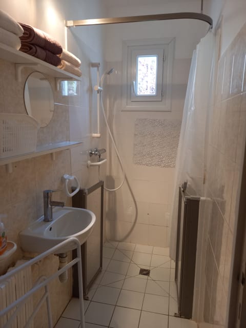 Bathtub, bidet, towels