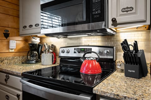 Modern kitchen amenities.